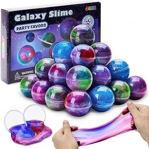 Slime Party Favors, 24 Pack Galaxy Slime Ball - Stretchy, Non-Sticky, Mess-Free,